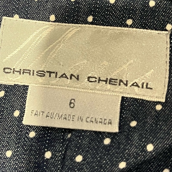 💙 CHRISTIAN CHENAIL Polka Dot Sleeveless Dress – Size 6 - Picture 2 of 14